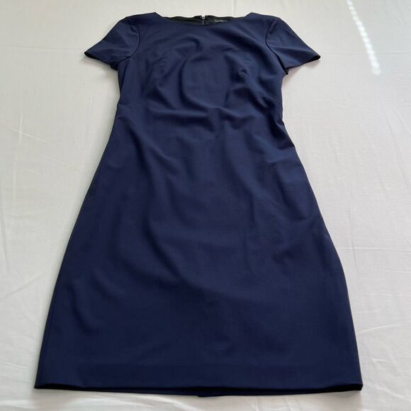 Theory Betty Dress Navy In Stretch Wool New With Tag Size 2 - Picture 2 of 11